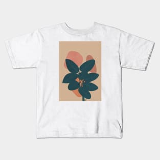 Rubber Plant - Boho, Botanical Kids T-Shirt